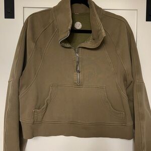 lululemon athletica Olive Green Half-Zip Sweatshirt size M/L